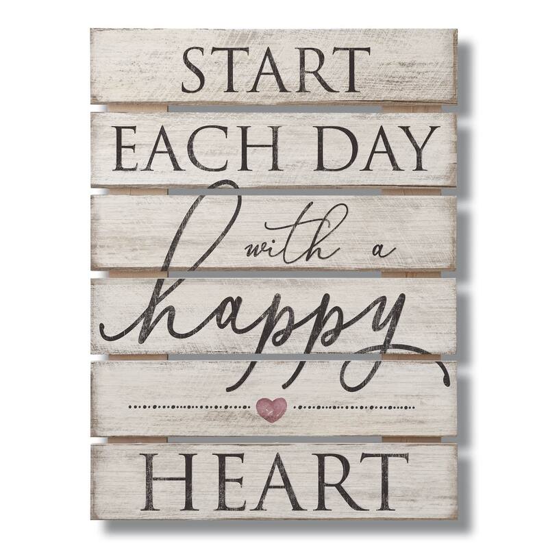 Wide Gap Pallet Sign 12" x 16" - Happy Heart