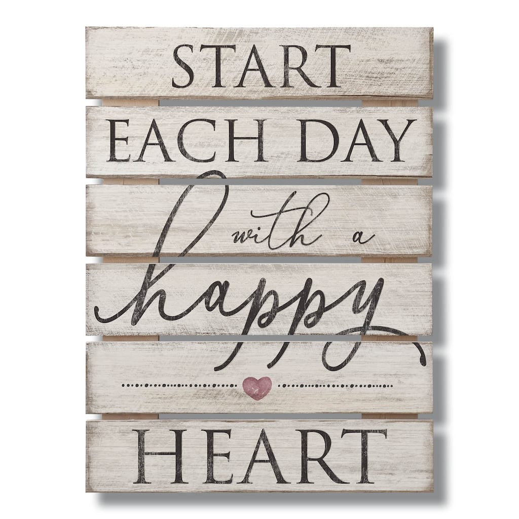 Wide Gap Pallet Sign 12" x 16" - Happy Heart