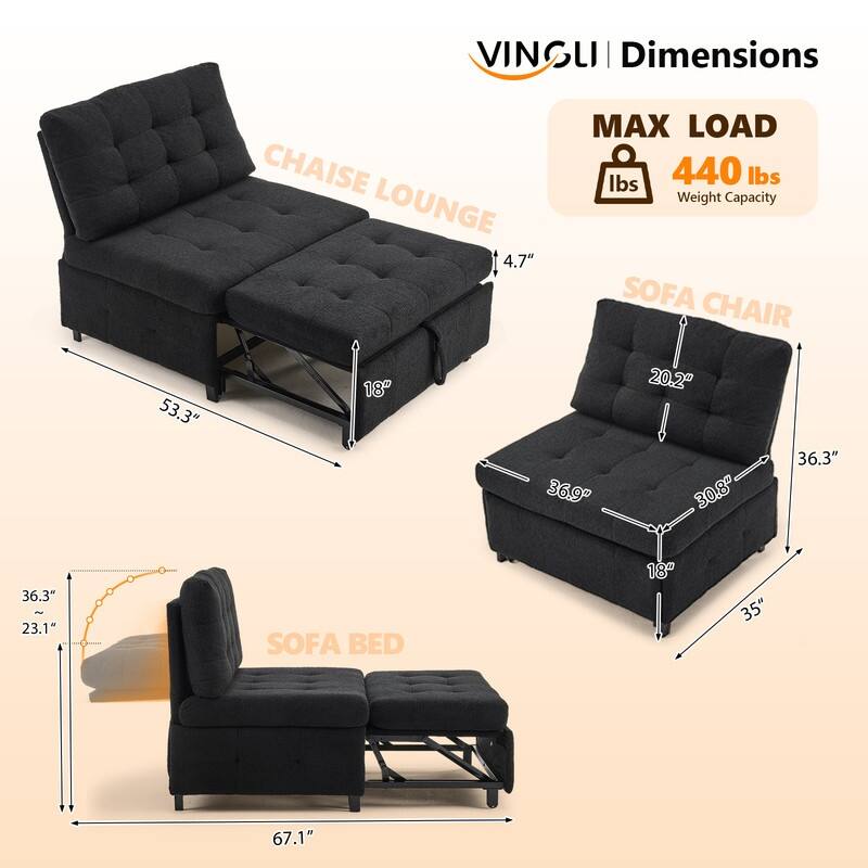 Teddy Fleece Armless Sleeper Chair Sofa Bed Space-Saving Pull-Out Chair Bed For Small Spaces