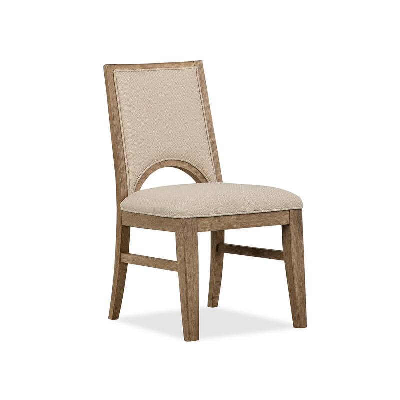 Magnussen Home Tristan Swiss Coffee Upholstered Side Chair Two Pack - 19.75''W x 24.19''D x 36''H - Set of 2 - 19.75''W x 24.19''D x 36''H - Swiss Coffee - Dining Height