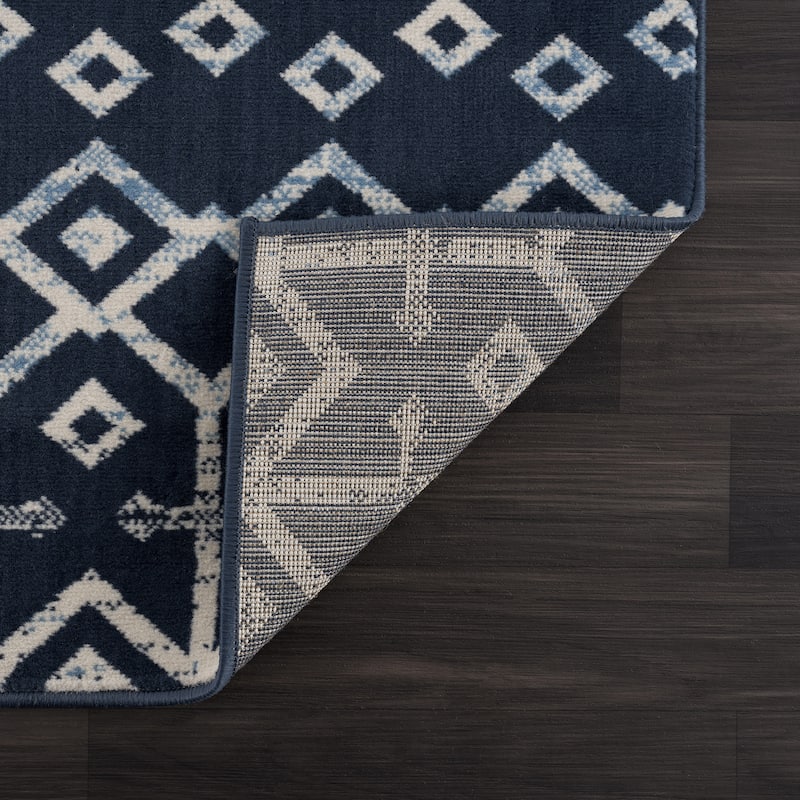 Beverly Rug Modern Bohemian Trellis Indoor Area Rug with Jute Backing for Living Room, Kitchen, Bedroom