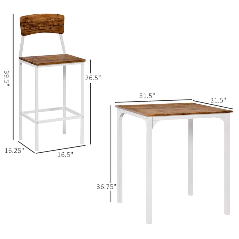3 Piece Bar Table Set
