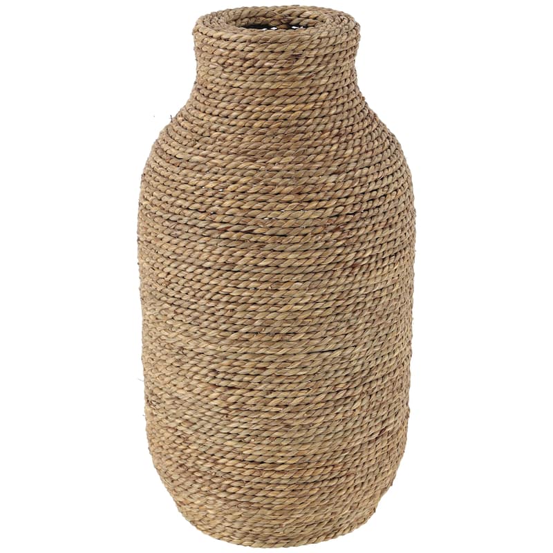 Seagrass Handmade Wrapped Decorative Vase - Brown - Roche River Decor