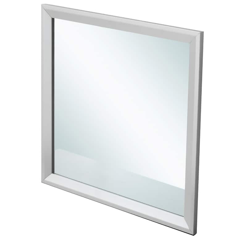 Wooden Square Framed Dresser Wall Mirror - 36" - Silver