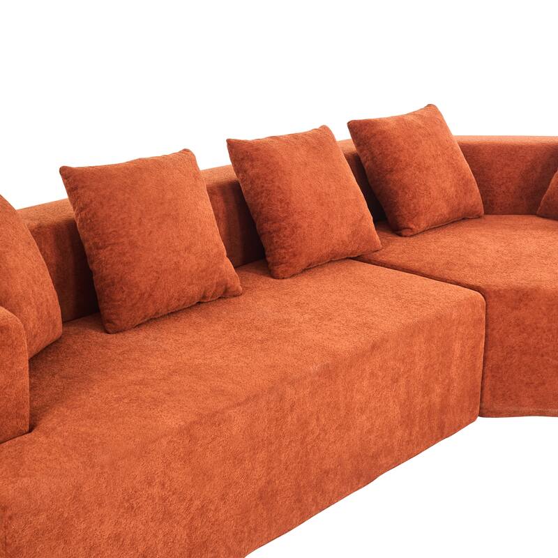 Special Shape Sleeper Sofa Chenille Floor Couch Deep Seat Recliner