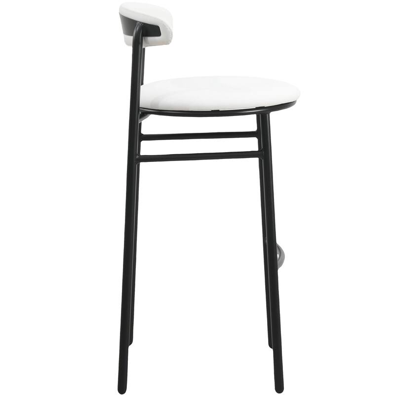 Polyster Bar Stool in Black Stainless Steel Lume Series by LeisureMod