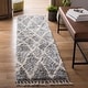 preview thumbnail 2 of 36, SAFAVIEH Berber Fringe Shag Mena Trellis Rug 2' x 8' Runner - Dark Grey/Cream - Runner