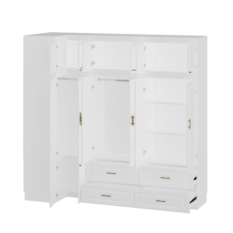 Armoires Wardrobes Shelves Door Bedroom Storage Closet(93.9"/74.2"H)