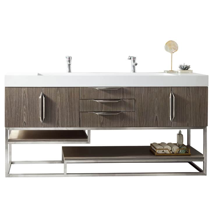 James Martin Vanities 983-V72D-R-BN-GW Columbia 72" Free Standing