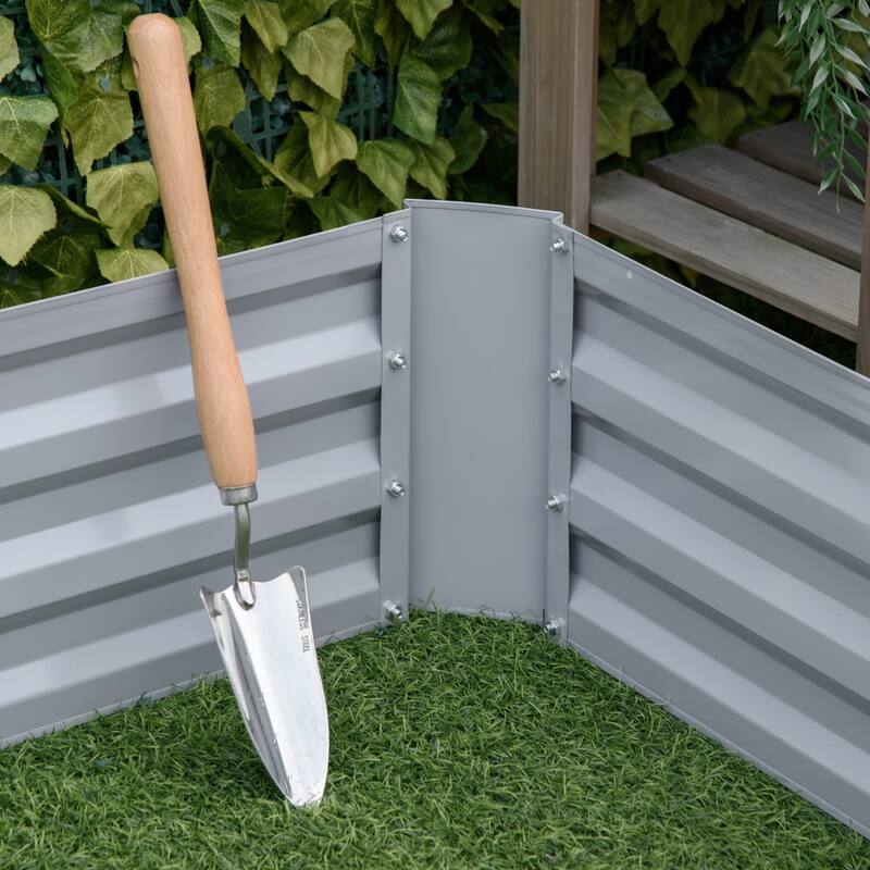 Weather-Resistant Raised Flower Beds Metal Raised Rectangular Flower Beds with Open Bottom for Growing Vegetables Flowers