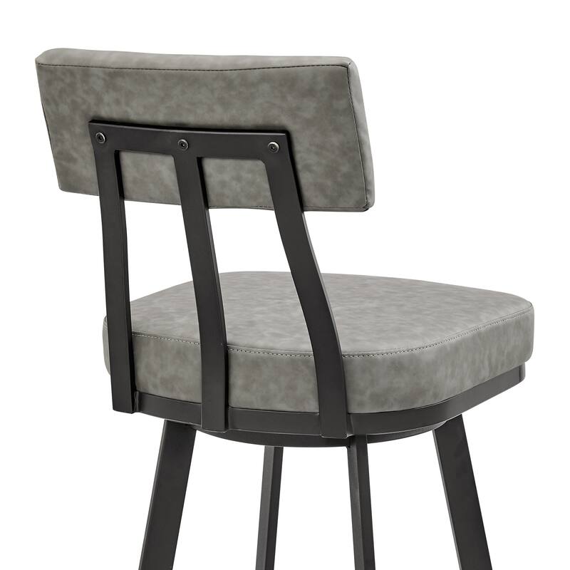 Jinab Upholstered Metal Swivel Bar or Counter Height Bar Stool