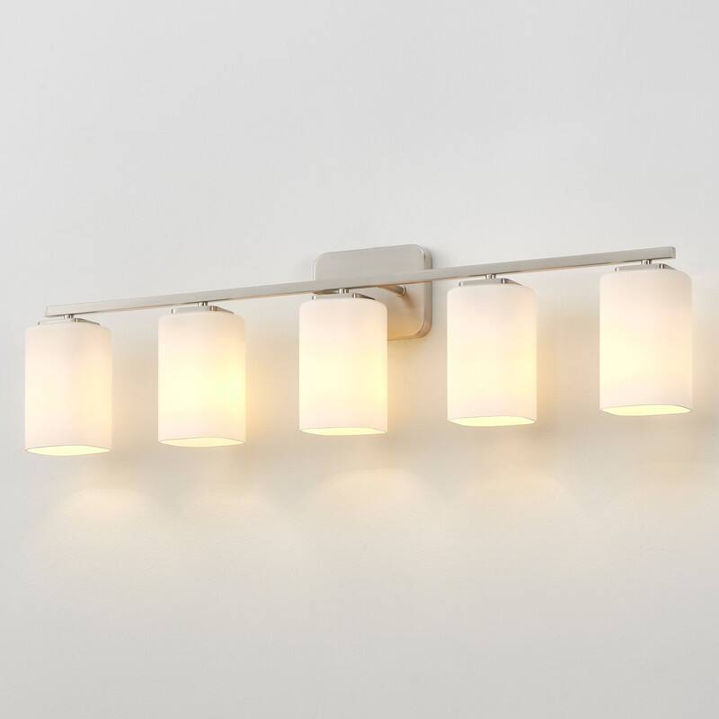 KAWOTI Modern & Contemporary Vanity Light with Frosted Glass Shade