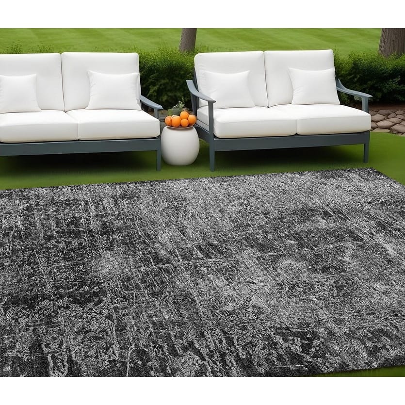 Alrim Modern Art-Inspired Weather Resistant Timeless Fusion Outdoor Rug