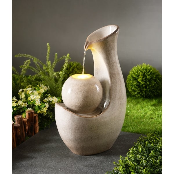 slide 2 of 8, Bilboa Ivory Floor Fountain - 19" x 32"