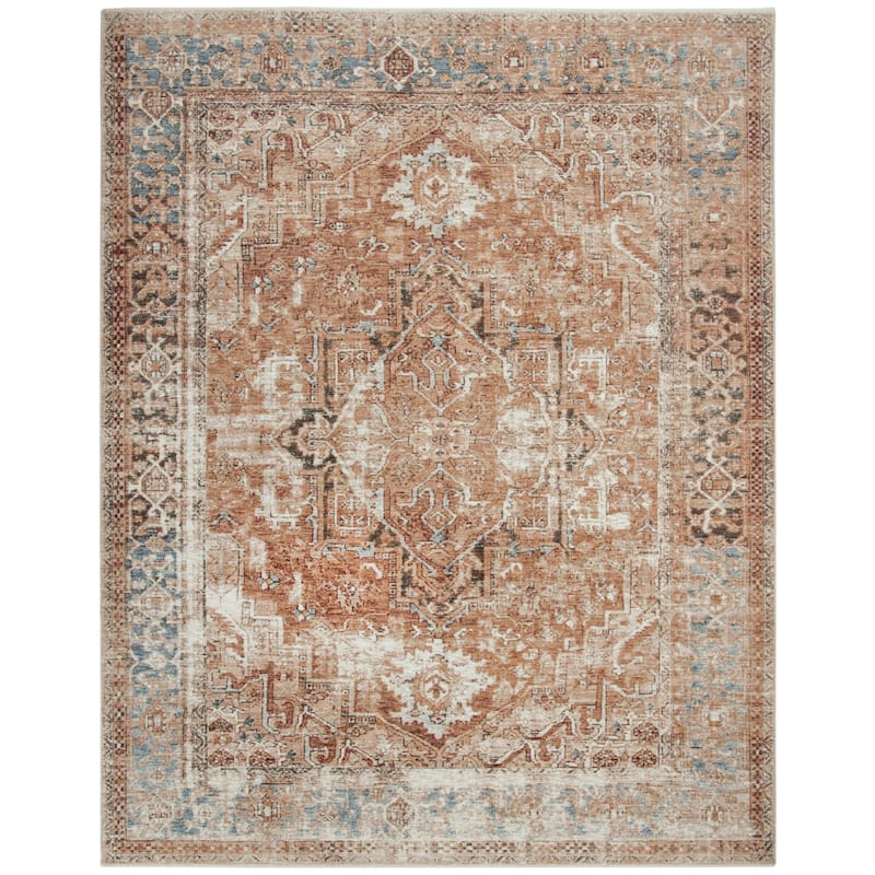 SAFAVIEH Vintage Oushak Malissa Vintage Oriental Rug - 6'7" Square - Beige/Ivory