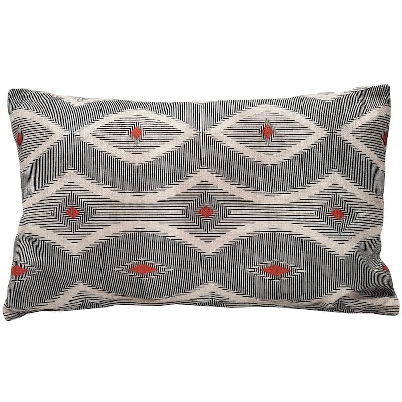 Desmond Red Diamond 12x20 Throw Pillow - Feather Down