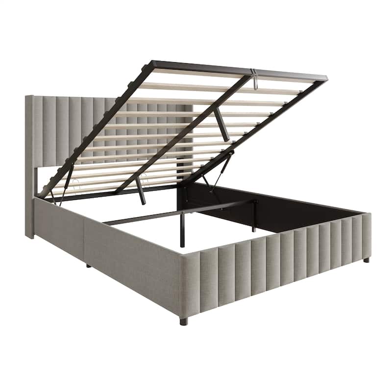 CraftPorch Minimalist Wingback Platform Lift Up Storage Bed