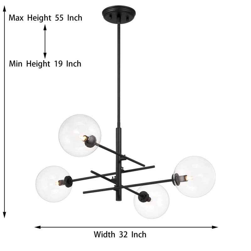 Acroma 4-light Modern Farmhouse Black/ Gold Sputnik Chandelier