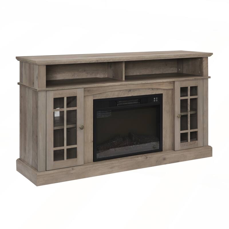 Modern Entertainment Console with 23in Fireplace Inset