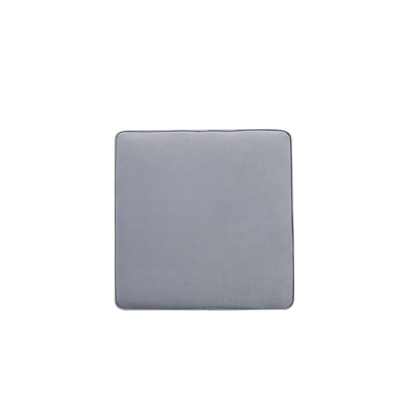 Manhattan Comfort Abigail Mid Century Modern Velvet Upholstered Ottoman.