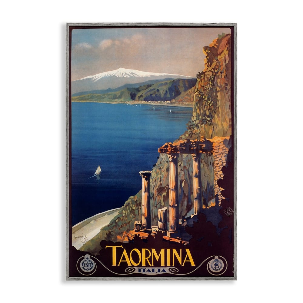 Stupell Tormina Italy Travel Poster Framed Giclee Art Design By Marcus Jules