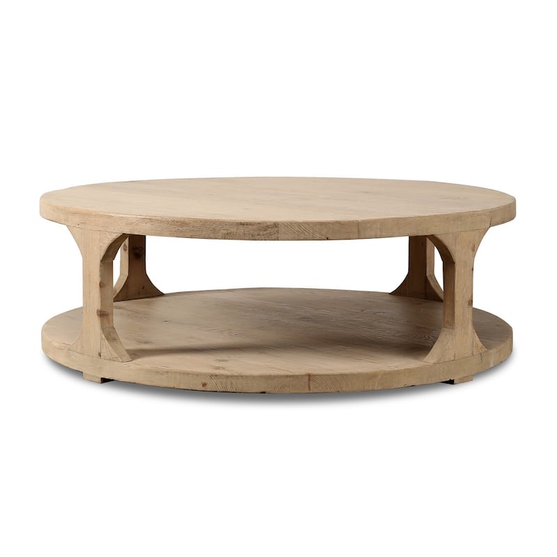 Wooden Round Coffee Table with Storage Approx. 48 inches - Wood
