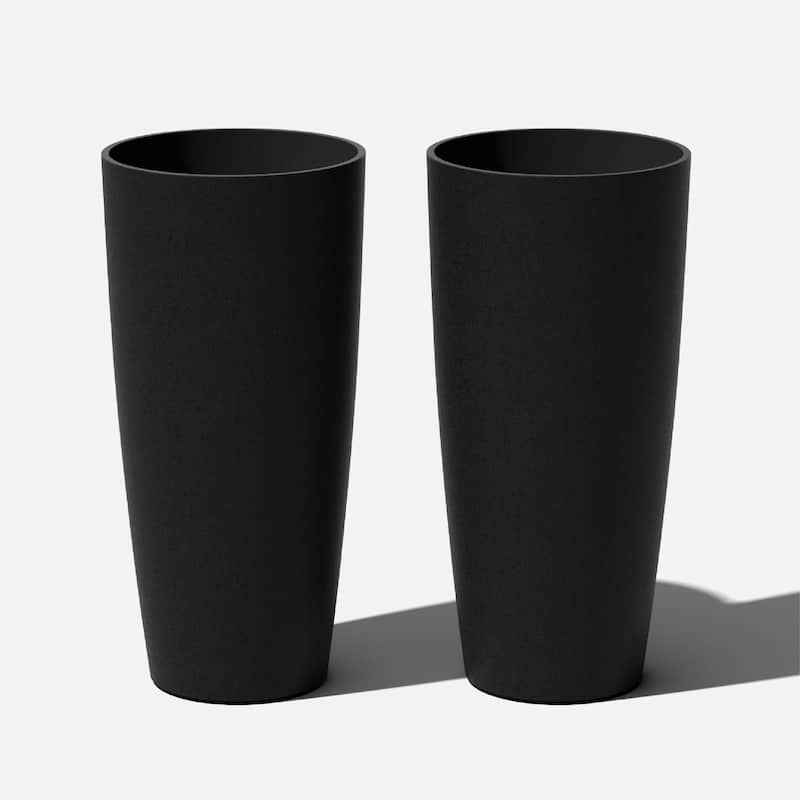 Veradek Pure Series Selena 28" Planter - 28 inch - 2 Pack - Black