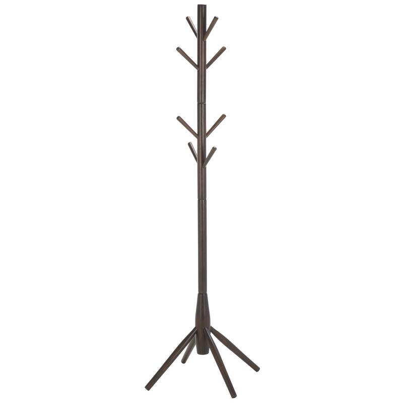 SAFAVIEH Home Sergius Coat Stand - 18"W x 18"D x 71"H - Dark Walnut