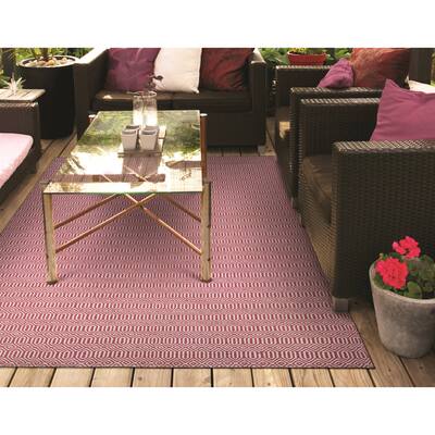 Handmade Villa Circles Indoor/ Outdoor Reversible Area Rug