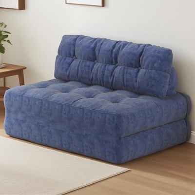 Portable Full Floor Folding Sofa Bed, Convertible Sleeper Chair for Living Room
