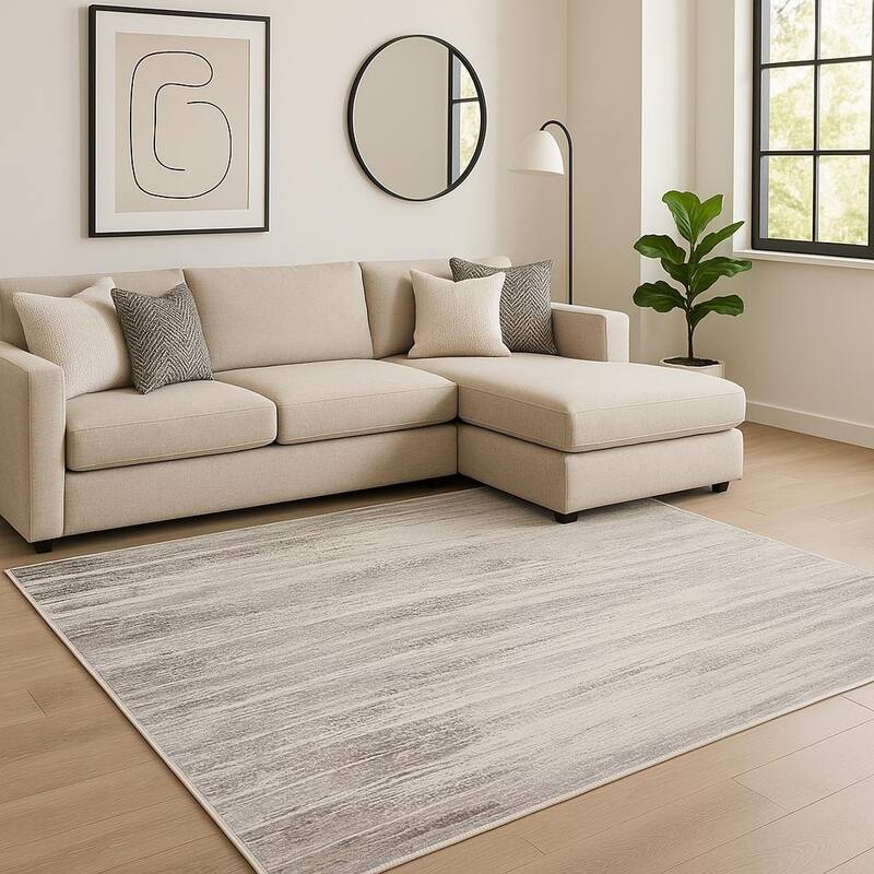 HomeRoots Abstract Contemporary Rectangle Area Rug - 120.00 in. x 96.00 in. x 0.25 in. - 120.00 in. x 96.00 in.  x 0.25 in.