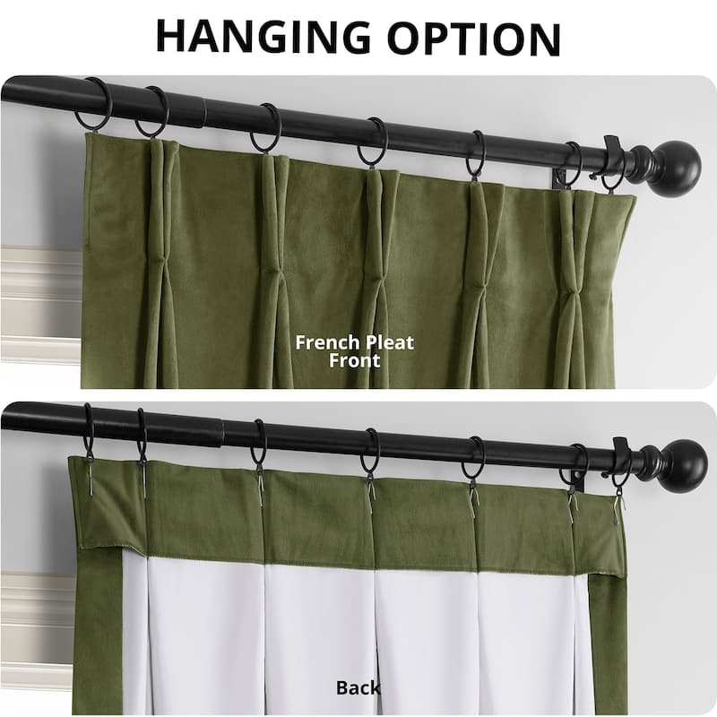 Exclusive Fabrics Signature Pleated Blackout Velvet Curtain (1 Panel)