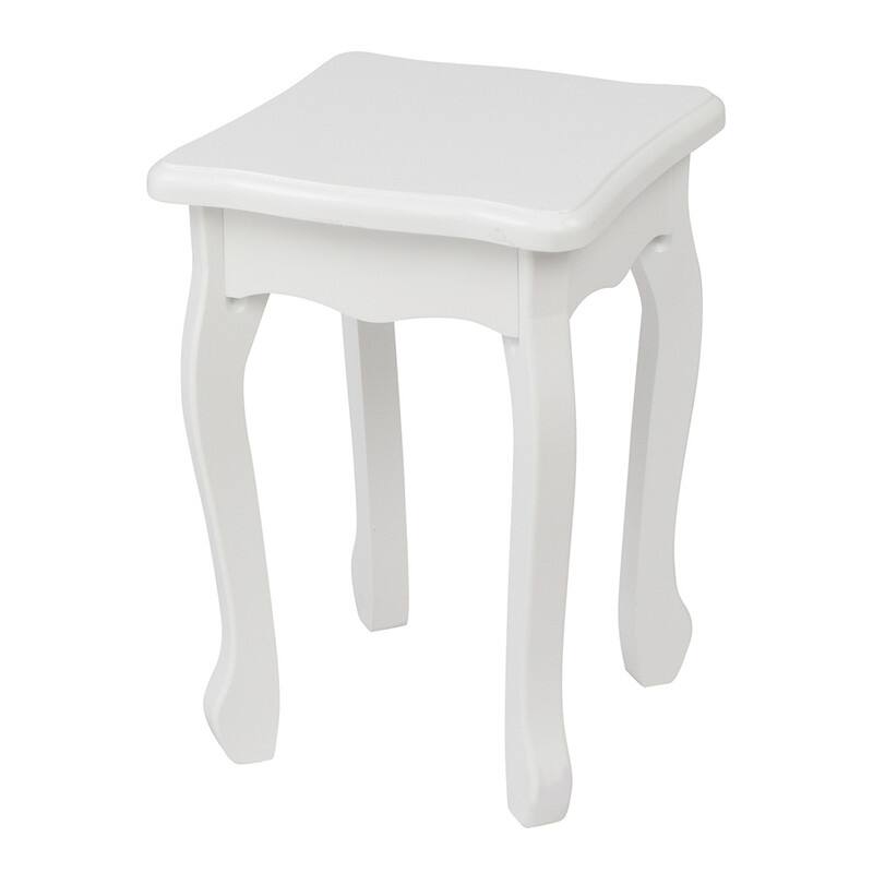 Three Drawers Kids Dressing Table with Chair White Love Style