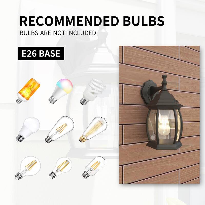 1-Outdoor Light Fixtures Wall Mount Exterior for Porch Patio Garden
