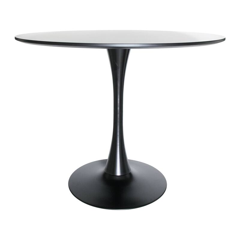 5-Piece Dining Set with 35" Round MDF Table and 4 ABS Plastic Side Chair in Chrome
