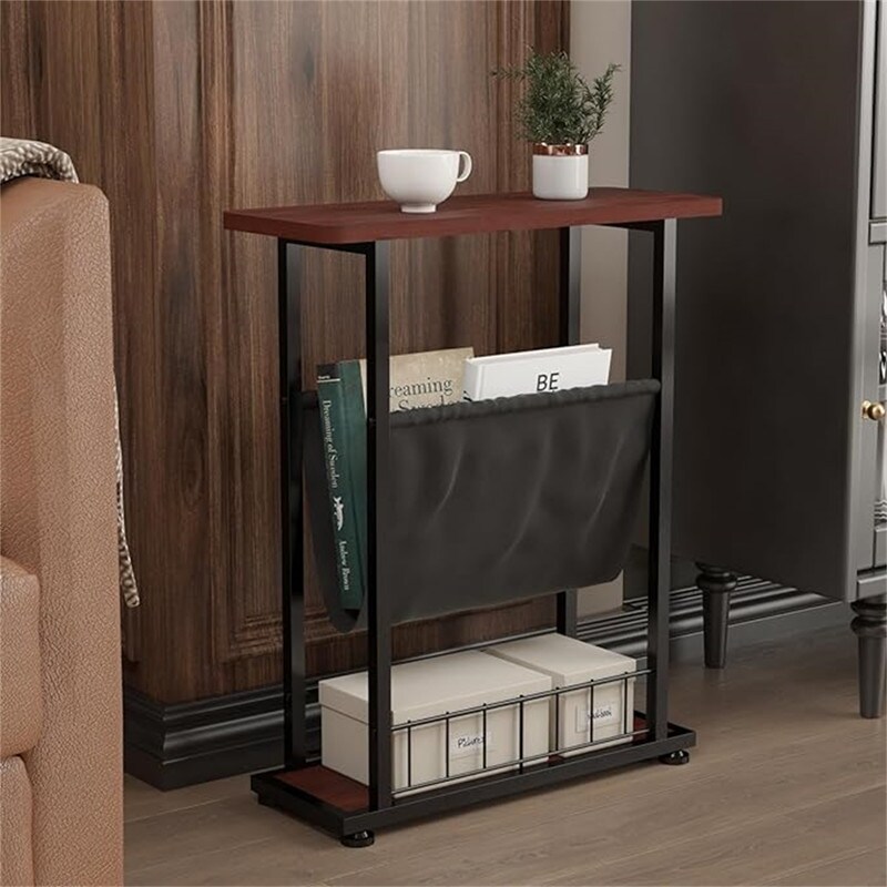 Narrow End Table w/Magazine Holder - 7.08