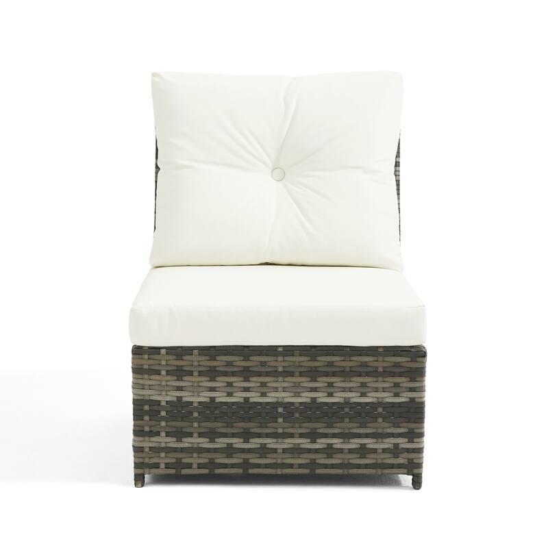 6-pieces Patio Wicker Outdoor Sectional Seating Sofa Set with Coffee Table