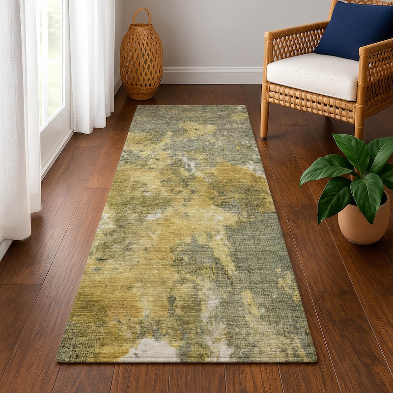 Premium Washable Super Soft Abstract Mayfield Rug - Taupe - 2'3" x 7'6"