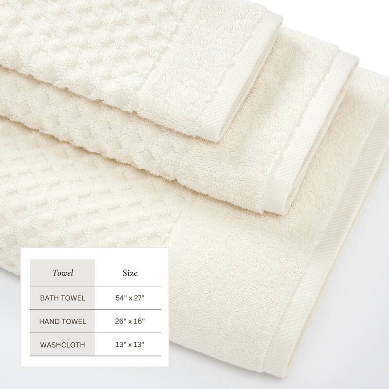 Linery & Co. Cotton Diamond Waffle Texture Bath Towels
