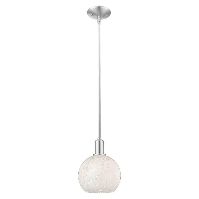 Innovations Lighting Endless Possibilities Arcadia - White Mouchette - 1 Light 8" Stem Hung Mini Pendant