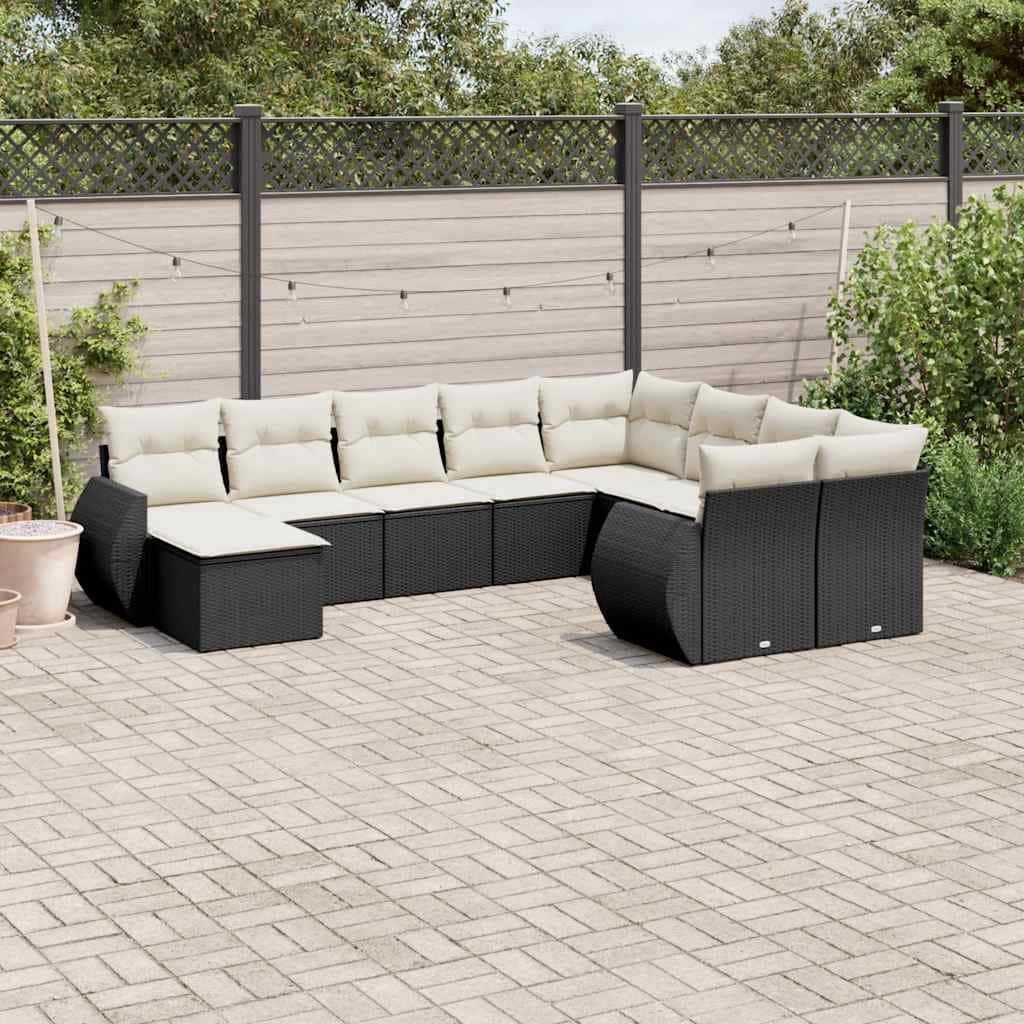 vidaXL Garden Sofa Set Black - 21.7 x 21.7 x 14.6