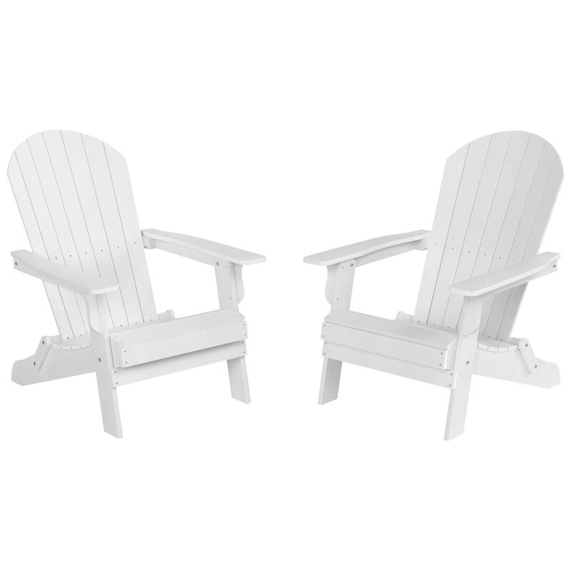 Vineyard HIPS Outdoor Folding Eco-Friendly All Weather Seashell Adirondack Chair (Set of 2)