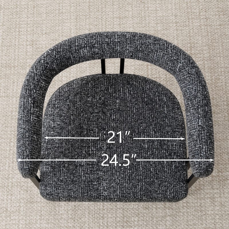 24" Seat Height Upholstered Tweed Solid Back Counter Stool(Set of 4) - Set of 4