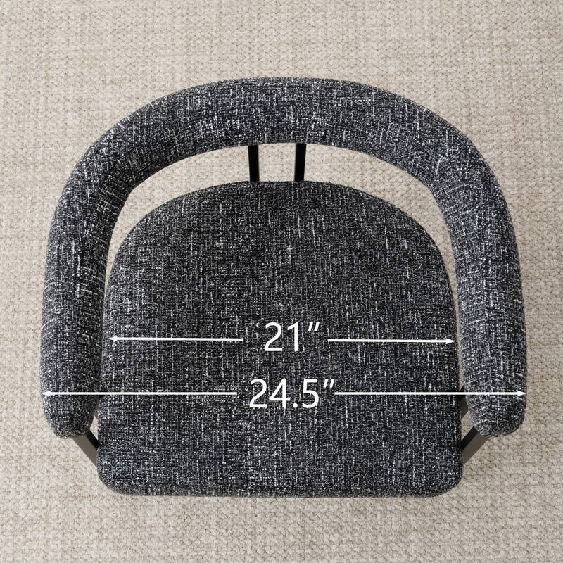 24" Seat Height Upholstered Tweed Solid Back Counter Stool(Set of 6)