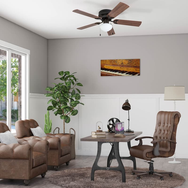 44" Prominence Home Alvina Satin Nickel Traditional Indoor LED Ceiling Fan with Light, Pull Chain