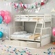 preview thumbnail 17 of 63, Twin over Twin House Bunk Bed With Shelves And Drawers Cream