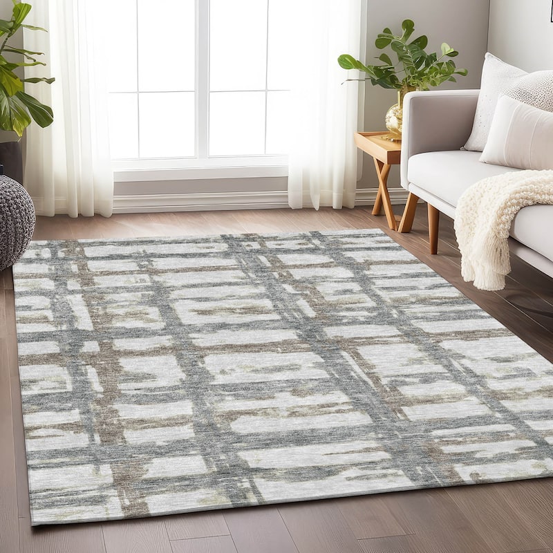 Premium Washable Super Soft Transitional Mayfield Rug - Silver - 10' x 14' - Rectangle