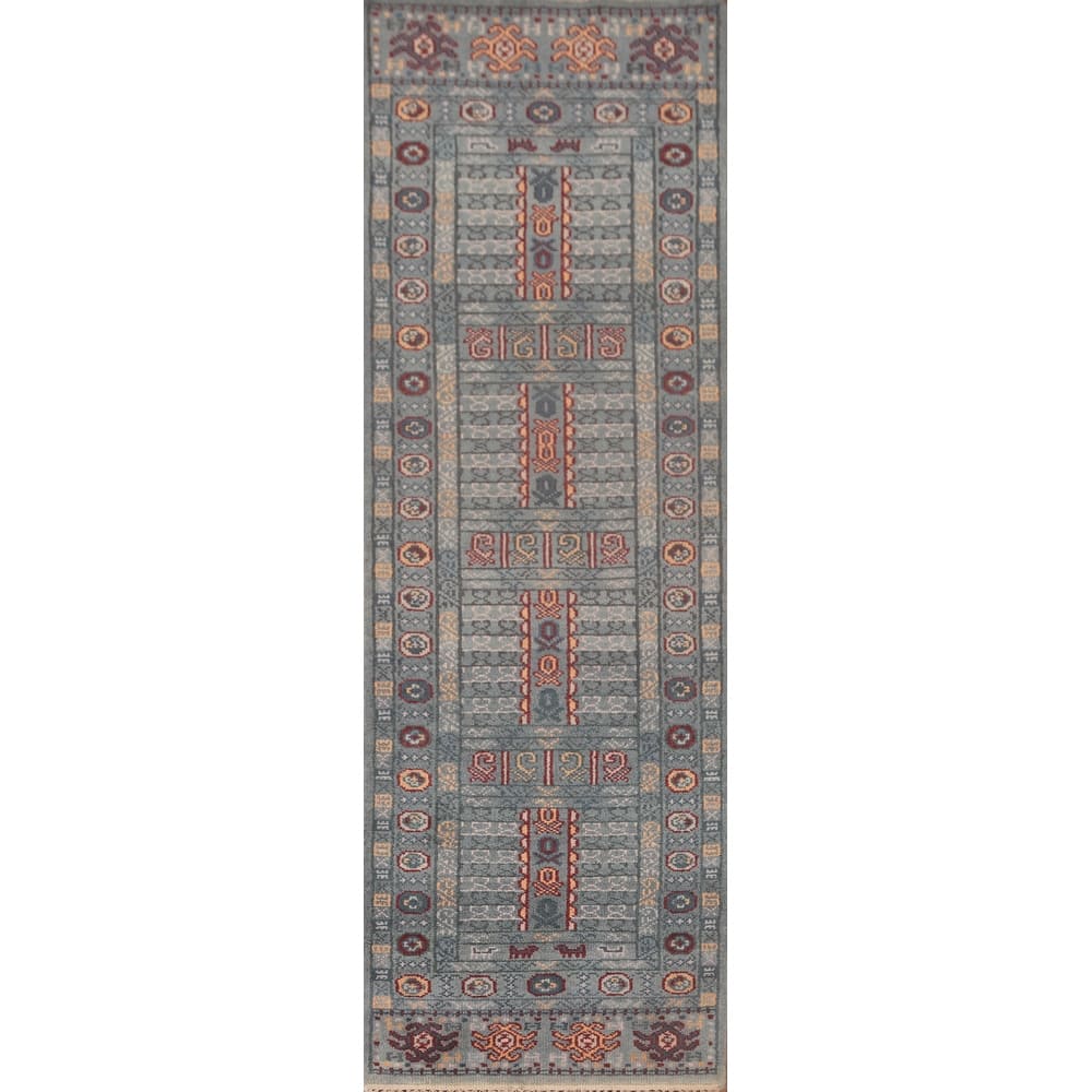 Tribal Khotan Oriental Runner Rug Wool Carpet - 2'7"x 9'11"