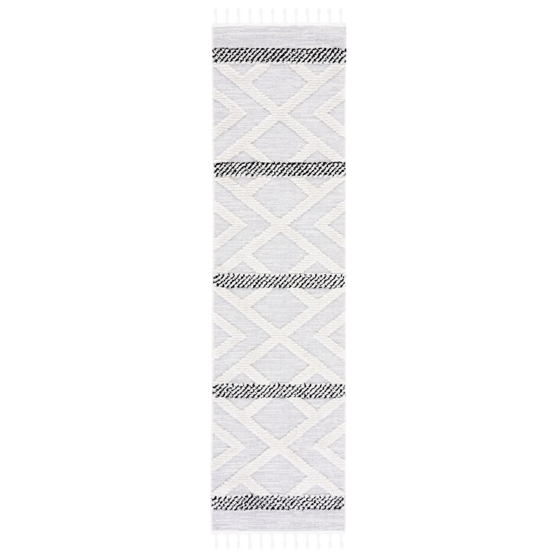 SAFAVIEH Handmade Marrakech Edeltrude Traditional Rug - 2'2" x 8' Runner - Grey/Ivory