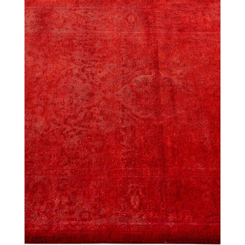 Contemporary Overdyed Wool Hand Knotted Runner - 2' 7" x 15' 9"